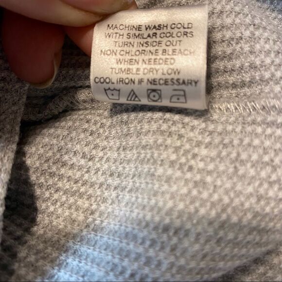 Vurt Gray Waffle Knit Thermal Crew Neck Shirt Size XL - Picture 5 of 9